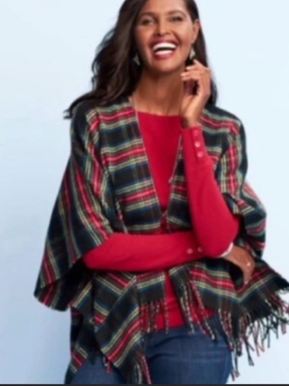NWOT Talbots Tartan Plaid Ruana - Picture 1 of 7